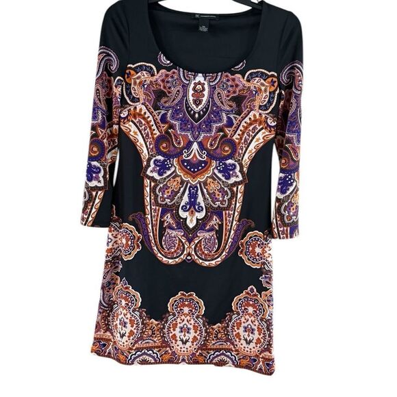 INC International Concepts Black Multicolor Mini Dress - Picture 7 of 8